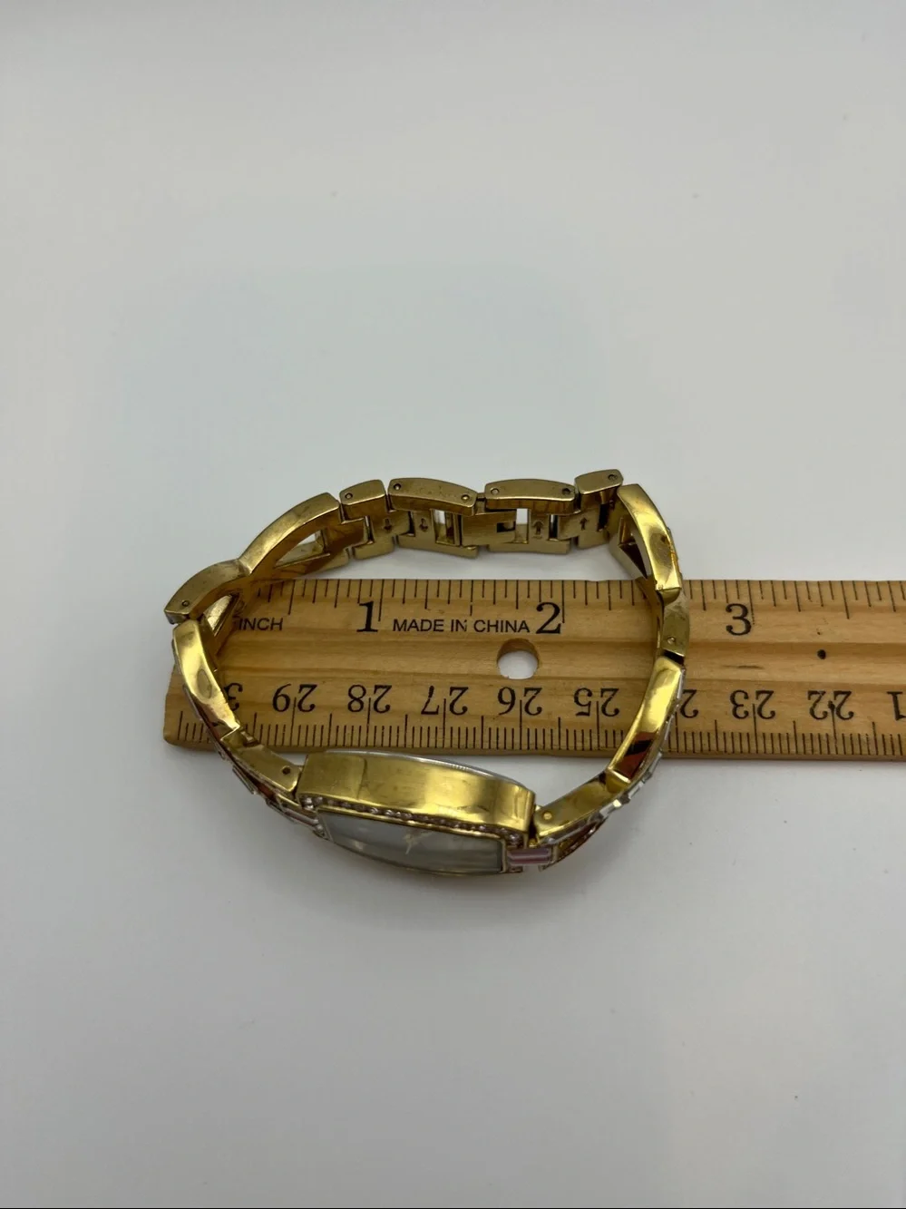 Badgley Mischka Gold Crystal-Accented Women's Bracelet Watch